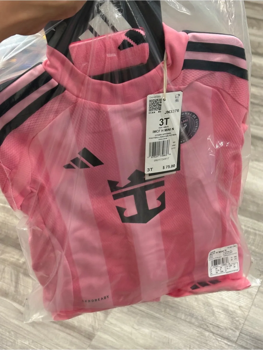 adidas Kids Pink and Black Inter Miami Messi 10 Home Soccer Jersey Set & Socks